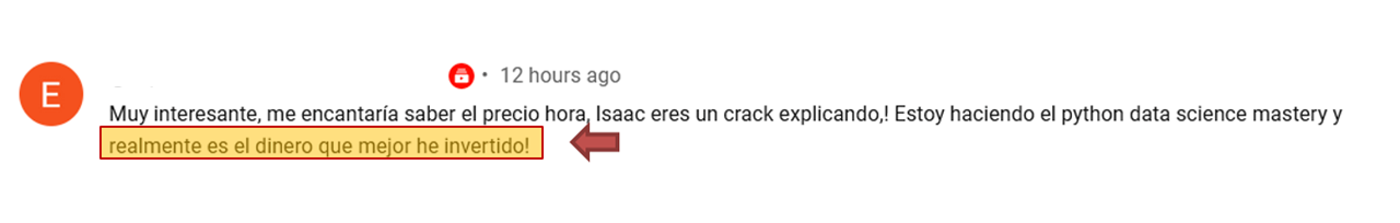 Testimonio de Youtube