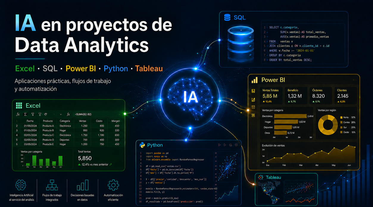Arquitectura de trabajo con IA aplicada a Data Analytics