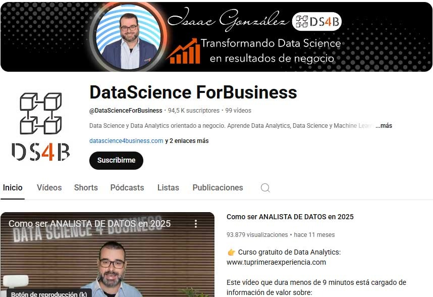 Canal de YouTube de Data Science for Business